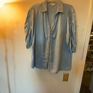 Anthropologie Light Blue Blouse